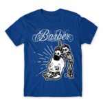 Skeleton barber Royal Blue Men's T-shirt for Hairdresser, Work