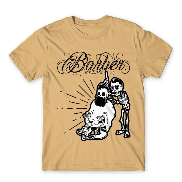 Skeleton barber Sand Men's Tee for Hairdresser, Work