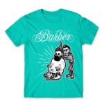 Skeleton barber Turquoise Men's T-shirt for Hairdresser, Work