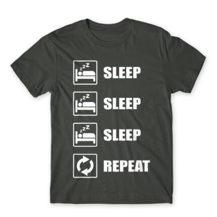 Sleep sleep sleep repeat Dark Grey Men's Tee for Funny, Laziness