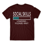 Social skills Burgundy Men's T-shirt for Antisocial, Funny