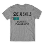 Social skills Grey Melange Men's Tee for Antisocial, Funny