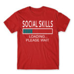 Social skills Red Men's T-shirt for Antisocial, Funny