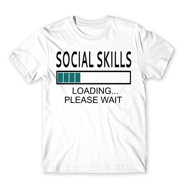 Social skills White Men's T-shirt Social skills White Men's T-shirt for Antisocial, Funny
