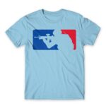 Soldier Logo Sky Blue Men's T-shirt for Soldier, Work
