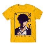 Solo Leveling – Jinwoo Gold Men's T-shirt for Anime, Solo Leveling