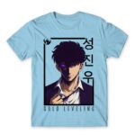 Solo Leveling – Jinwoo Sky Blue Men's T-shirt for Anime, Solo Leveling