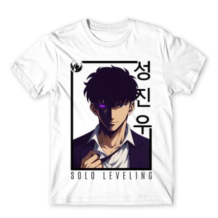 Solo Leveling – Jinwoo White Men's T-shirt for Anime, Solo Leveling