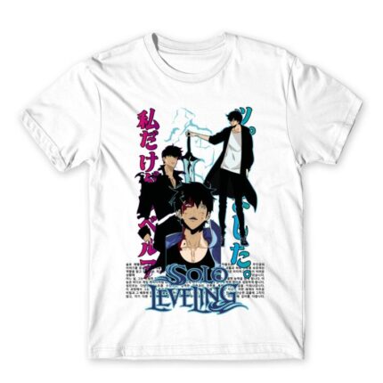 Solo Leveling Neon White Men's Tee for Anime, Solo Leveling