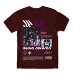 Solo Leveling – Strongest Hunter Burgundy Men's T-shirt for Anime, Solo Leveling