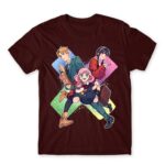 Spy X Family – Kawaii Burgundy Men's Tee for Anime, Spy X Family
