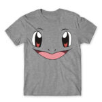 Squirtle face Grey Melange Men's T-shirt for Anime, Pokemon