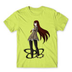 Steins; Gate – Makise Kurisu Apple Green Men's T-shirt for Anime, Steins Gate