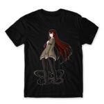 Steins; Gate – Makise Kurisu Black Men's T-shirt for Anime, Steins Gate