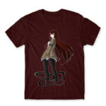 Steins; Gate – Makise Kurisu Burgundy Men's Tee for Anime, Steins Gate