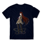 Steins; Gate – Makise Kurisu Navy Men's Tee for Anime, Steins Gate