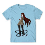 Steins; Gate – Makise Kurisu Sky Blue Men's T-shirt for Anime, Steins Gate