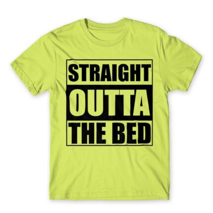 Straight outta bed Apple Green Men's Tee for Funny, Laziness