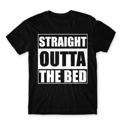 Straight outta bed Black Men's T-shirt for Funny, Laziness