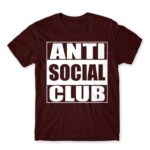 Straight outta social Burgundy Men's Tee for Antisocial, Funny