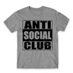 Straight outta social Grey Melange Men's Tee for Antisocial, Funny