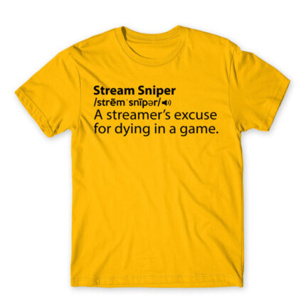 Stream Sniper Gold Men's Tee for Streamer, Work