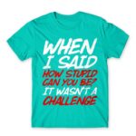 Stupid challenge Turquoise Men's T-shirt for Funny, Sarcastic Humour