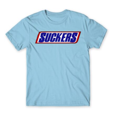 Suckers Sky Blue Men's Tee for Brand Parody, Funny