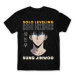 Sung Jinwoo Black Men's T-shirt for Anime, Solo Leveling