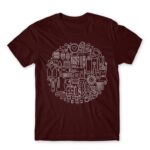 Tailor Circle Burgundy Men's T-shirt for Tailor, Work