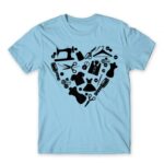 Tailor Heart Sky Blue Men's T-shirt for Tailor, Work