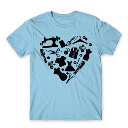 Tailor Heart Sky Blue Men's T-shirt for Tailor, Work
