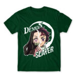 Tanjiro and Nezuko Bottle Green Men's Tee for Anime, Kimetsu No Yaiba