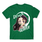 Tanjiro and Nezuko Kelly Green Men's Tee for Anime, Kimetsu No Yaiba