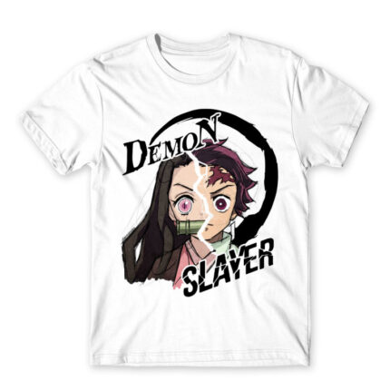 Tanjiro and Nezuko White Men's T-shirt for Anime, Kimetsu No Yaiba