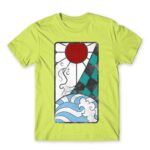 Tanjiro earning Apple Green Men's T-shirt for Anime, Kimetsu No Yaiba