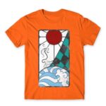 Tanjiro earning Orange Men's Tee for Anime, Kimetsu No Yaiba