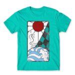 Tanjiro earning Turquoise Men's T-shirt for Anime, Kimetsu No Yaiba