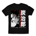 Tanjiro Kamado – Minimal Black Men's Tee for Anime, Kimetsu No Yaiba
