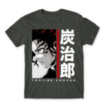 Tanjiro Kamado – Minimal Dark Grey Men's T-shirt for Anime, Kimetsu No Yaiba
