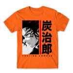 Tanjiro Kamado – Minimal Orange Men's Tee for Anime, Kimetsu No Yaiba