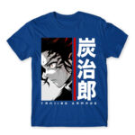 Tanjiro Kamado – Minimal Royal Blue Men's Tee for Anime, Kimetsu No Yaiba