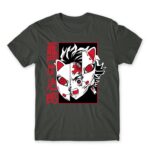 Tanjiro Mask Dark Grey Men's T-shirt for Anime, Kimetsu No Yaiba