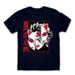 Tanjiro Mask Navy Men's T-shirt for Anime, Kimetsu No Yaiba