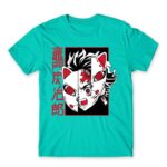 Tanjiro Mask Turquoise Men's T-shirt for Anime, Kimetsu No Yaiba