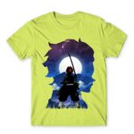 Tanjiro silhouette Apple Green Men's T-shirt for Anime, Kimetsu No Yaiba