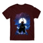 Tanjiro silhouette Burgundy Men's T-shirt for Anime, Kimetsu No Yaiba