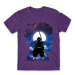 Tanjiro silhouette Dark Purple Men's T-shirt for Anime, Kimetsu No Yaiba