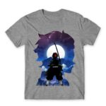 Tanjiro silhouette Grey Melange Men's T-shirt for Anime, Kimetsu No Yaiba