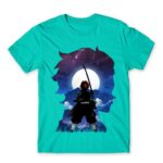 Tanjiro silhouette Turquoise Men's Tee for Anime, Kimetsu No Yaiba